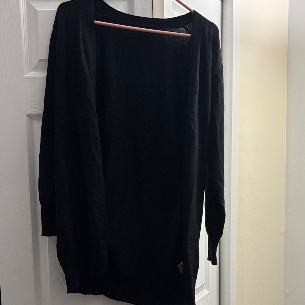 Black Open Front Cardigan